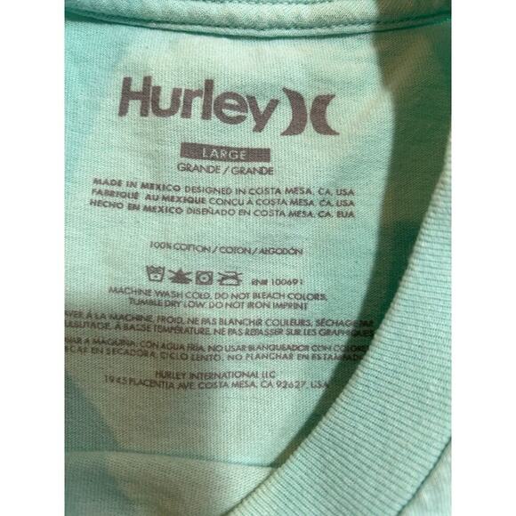 HURLEY SURF TURQUOISE TSHIRT MENS SIZE LARGE - Picture 3 of 3
